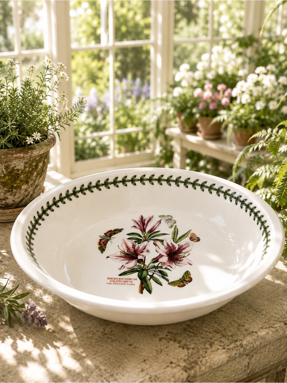 Portmeirion Botanic Garden Fire & Ice Oval Serving Bowl Azalea England